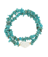 Baroque Pearl & Stone Bracelet (turquoise)